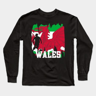 Wales Flag Soccer Football Team 2022 Long Sleeve T-Shirt